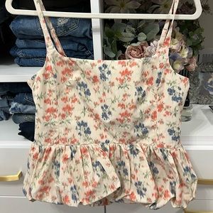 Rebecca Taylor Emma Floral-Print Peplum Camisole
